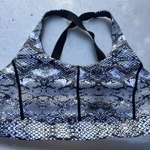 Zyia Active Women's Sports Bra‎ Black And White XXL  Adjustable Straps